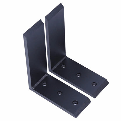 2 Heavy Duty Black Steel Countertop Support Brackets for Mantel Shelf (N/A)