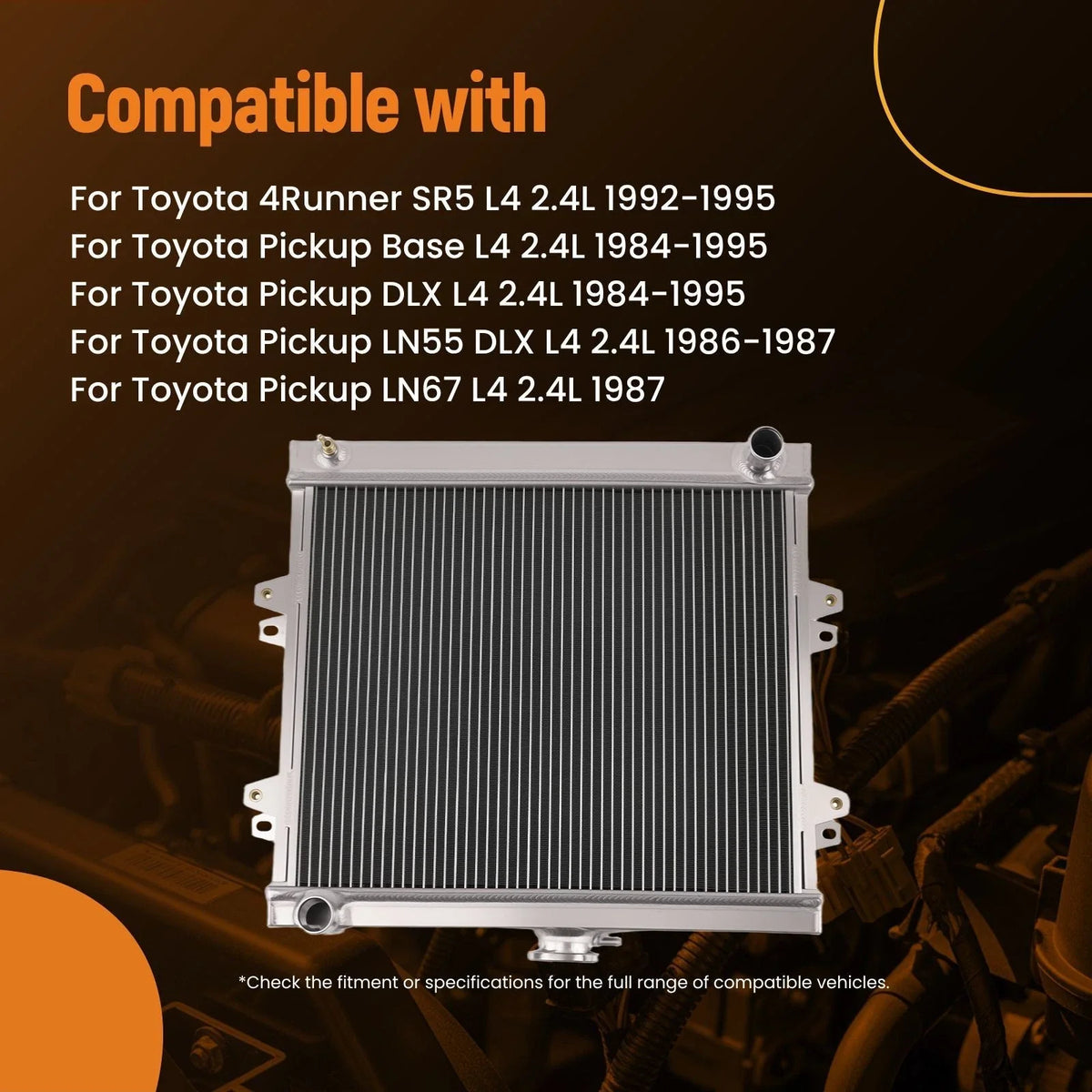 3Row Cooling Radiator for Toyota 4Runner Pickup L4 2.4L Manual (1984–1995) 945