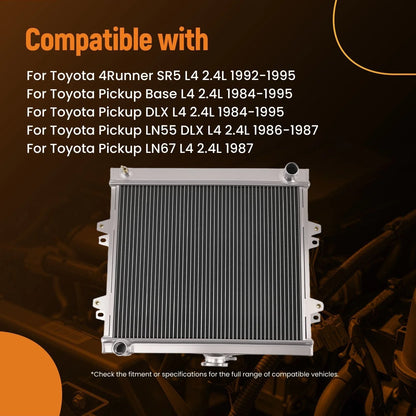 3Row Cooling Radiator for Toyota 4Runner Pickup L4 2.4L Manual (1984–1995) 945