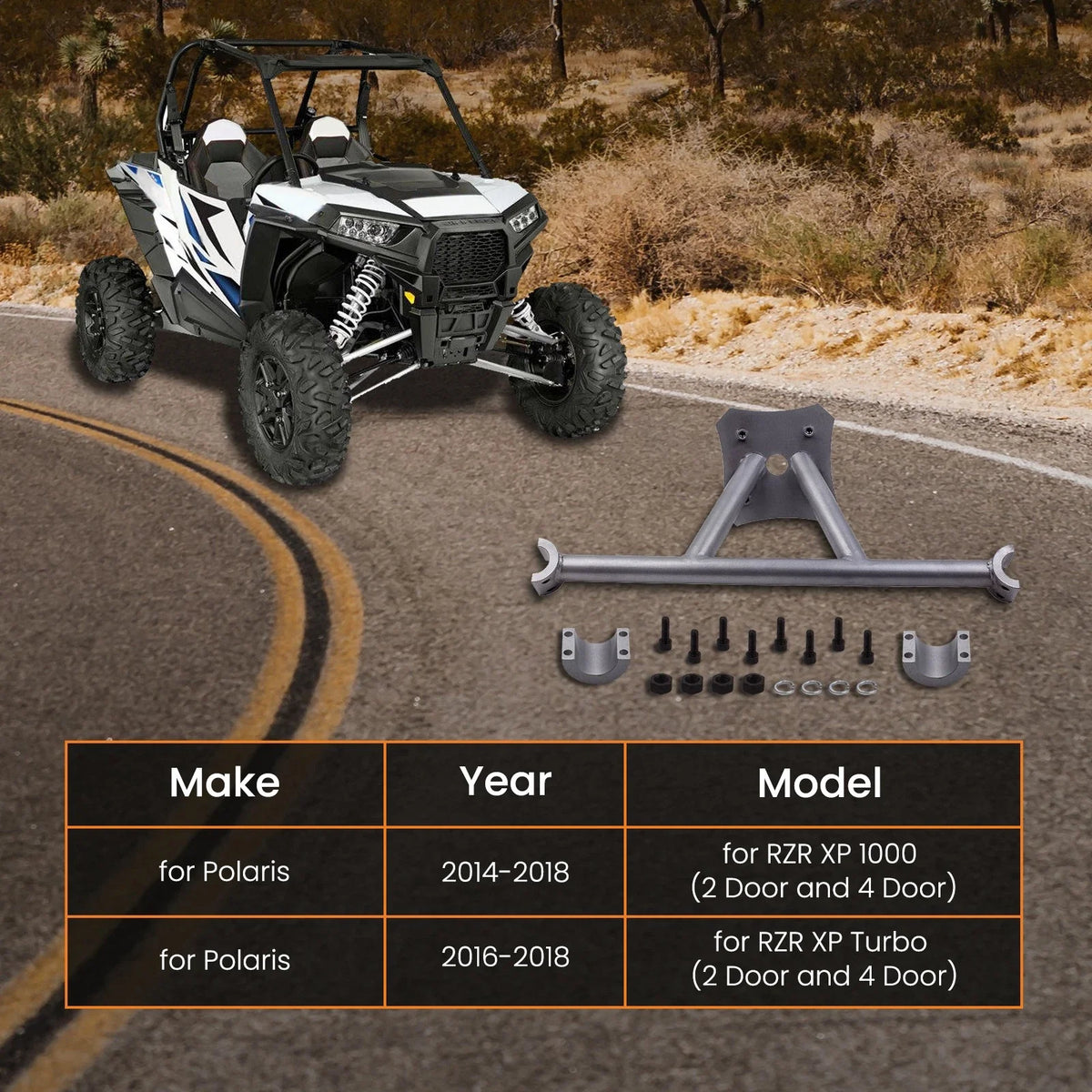 Spare Tire Support Rack for Polaris RZR XP 1000/Turbo (2014–2022)