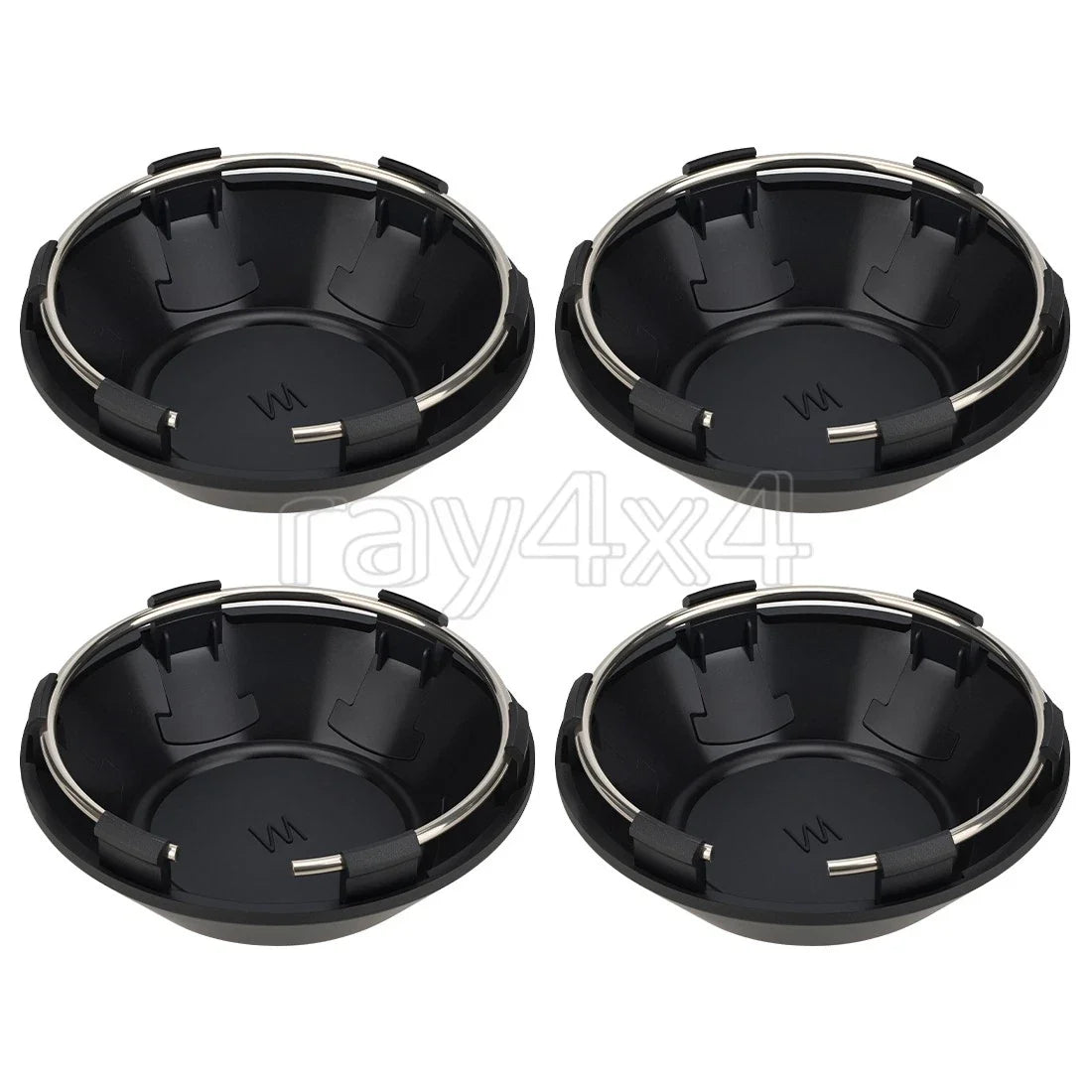 Set of 4 Black Center Hub Wheel Caps for Polaris RZR Turbo XP S/S (2018–2021)