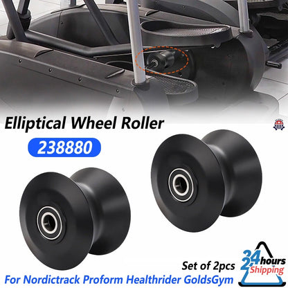 2X Elliptical Wheel Roller 238880 for Nordictrack Proform Healthrider