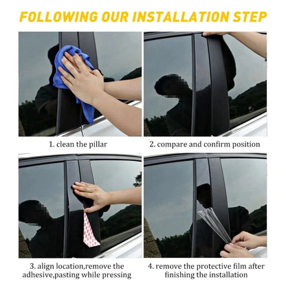 Window Pillar Posts Molding Black Cover for Honda Civic Sedan (2006–2011)