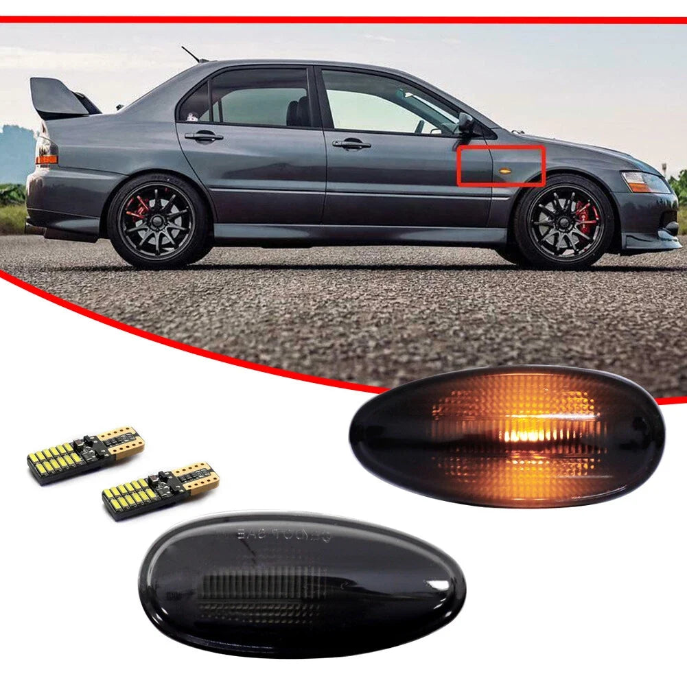 Smoked LED Amber Turn Signal Lamps for Mitsubishi Lancer Outlander