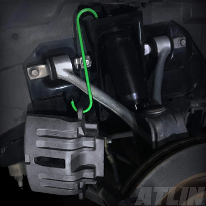 Set of 2 Brake Caliper Hangers for Automotive Applications - Green Rubber Tips