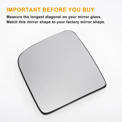 Left Upper Side Mirror Glass w/ Back Convex Heated for Ford Transit 