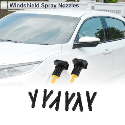 Set of 6 Windshield Washer Nozzles w/ Hose Connector for Nissan