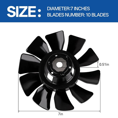 7" Cooling Fan 10 Blade for Hydro Gear, Gravely, Scag Liberty Z, Bad Boy MZ