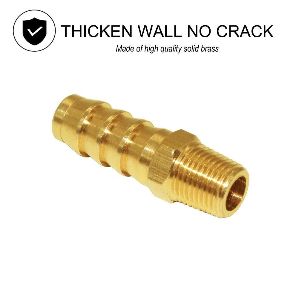 5X Hose Barb Fittings 3/8" Barb to 3/8" NPT Male Brass Adapter