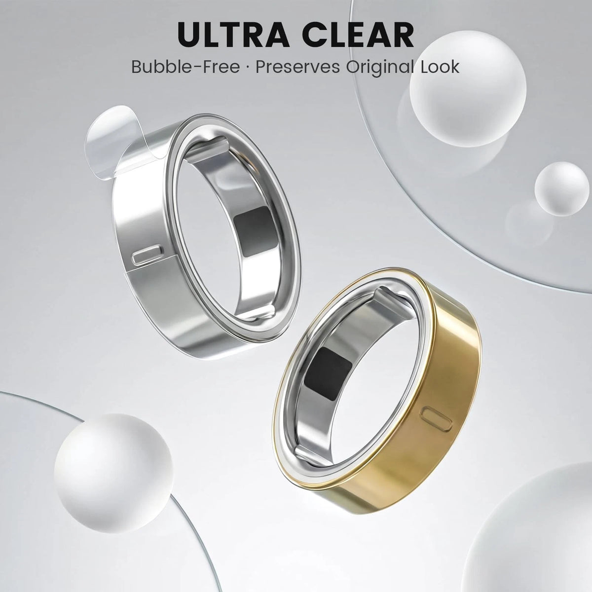 Ultra-Thin Clear Skin Cover for Oura Ring Gen 4/4 Ceramic/Oura 3 Size 9