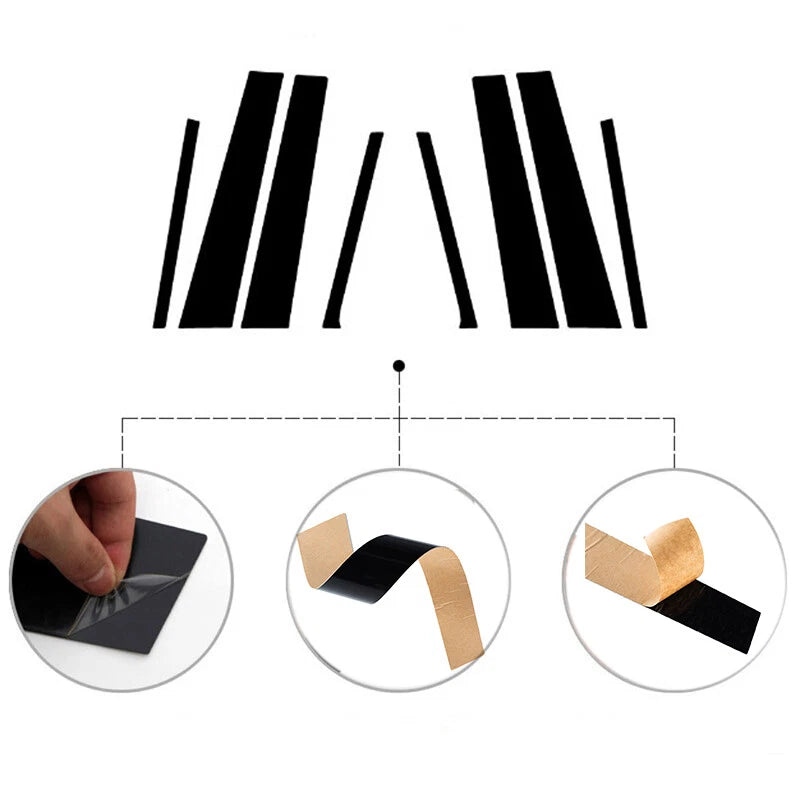 8pcs Black Exterior Pillar Post Trim for Buick Envision (2016–2020)
