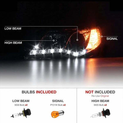 Chrome Projector Headlights with LED DRL for Toyota Camry (2012–2014) NTR2559