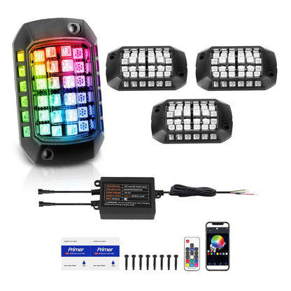 Set of 4 RGB Rock Lights for Off Road Vehicle ATV Truck (2010–2023)