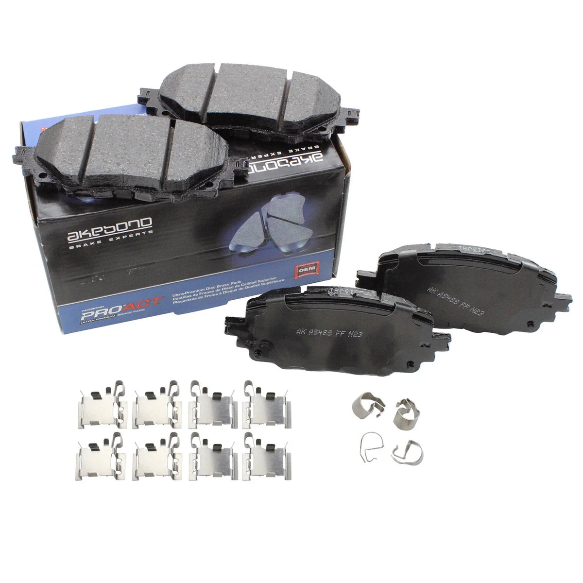 Set of 4 Akebono ProACT Front Disc Brake Pads for Mazda MX-5 Miata (2016–2019)
