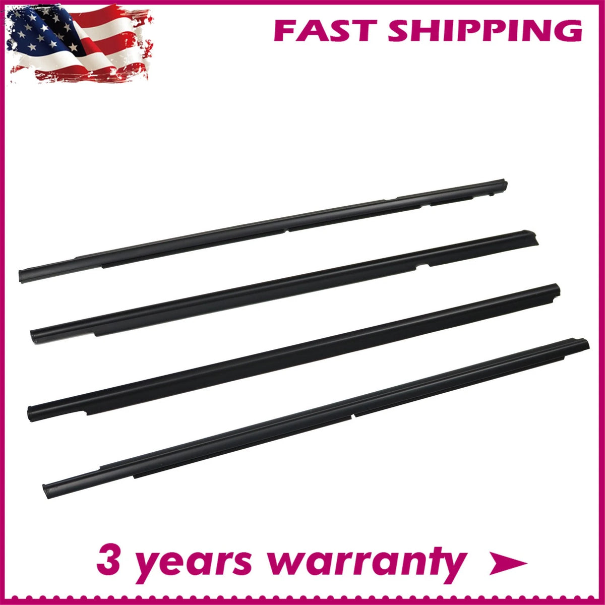 Set of 4 Door Belt Molding for Mitsubishi Lancer (2008–2017) 5727A005, 5727A006, 5757A017, 5757A018