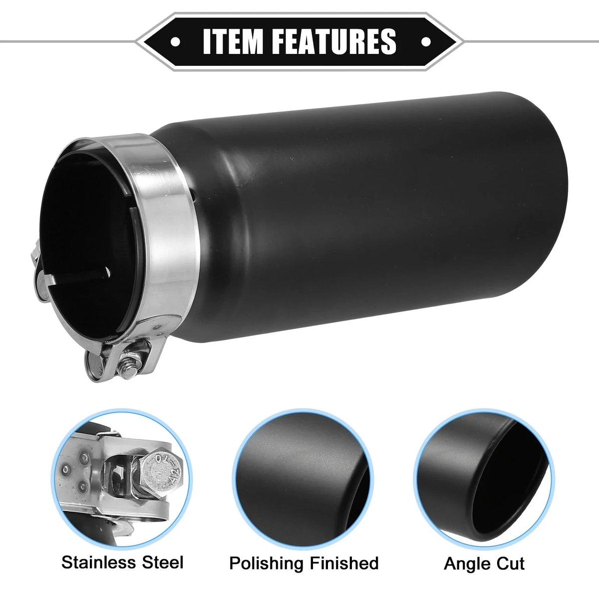 2.8" Inlet 8.5" Length Exhaust Tip Tailpipe for Toyota Tacoma (2005–2023)