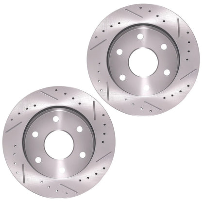Front Drilled Slotted Brake Rotors & Pads for GMC K1500 Suburban (1992–1999) S5569