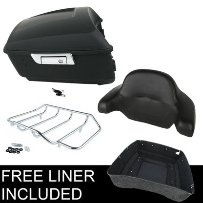 Matt Black King Trunk Backrest Top Rack for Harley Touring Electra Glide (2014–2026)