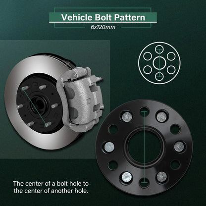 4X 2" Hub Centric Wheel Spacers 6x120 14x1.5 for Chevrolet Colorado GMC Canyon (2015–2023)