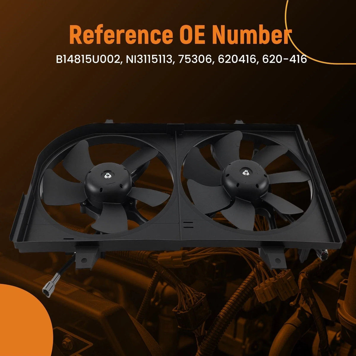Dual Electric Cooling Fan Assembly for Infiniti I30, Maxima 3.0L (2000–2001) 620-416