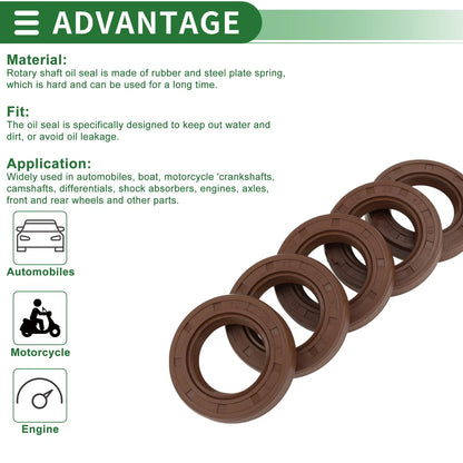 Set of 5 Oil Seals FKM Rubber 28x47x10mm for Various Models 