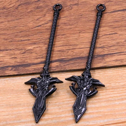 10-60 Pcs Antique Metal Knife Pendants for Jewelry DIY Craft
