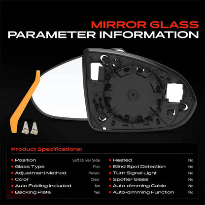 Driver Power Mirror Glass for Hyundai Sonata (2020–2024) 87611-L0010, HY1324147
