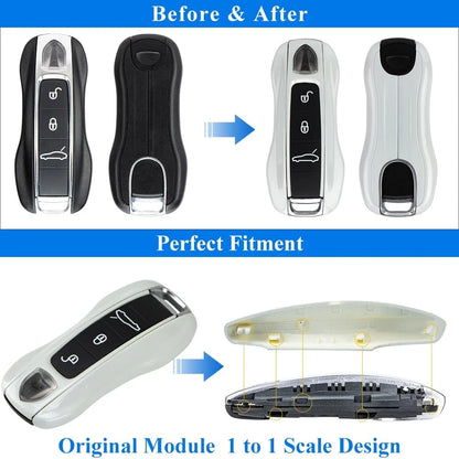 3-Piece Key Fob Shell Replacement for Porsche - Painted White