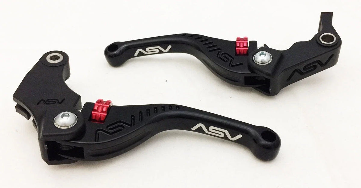 Folding Brake Clutch Levers for Honda Triumph Yamaha (ASV F3 Black)