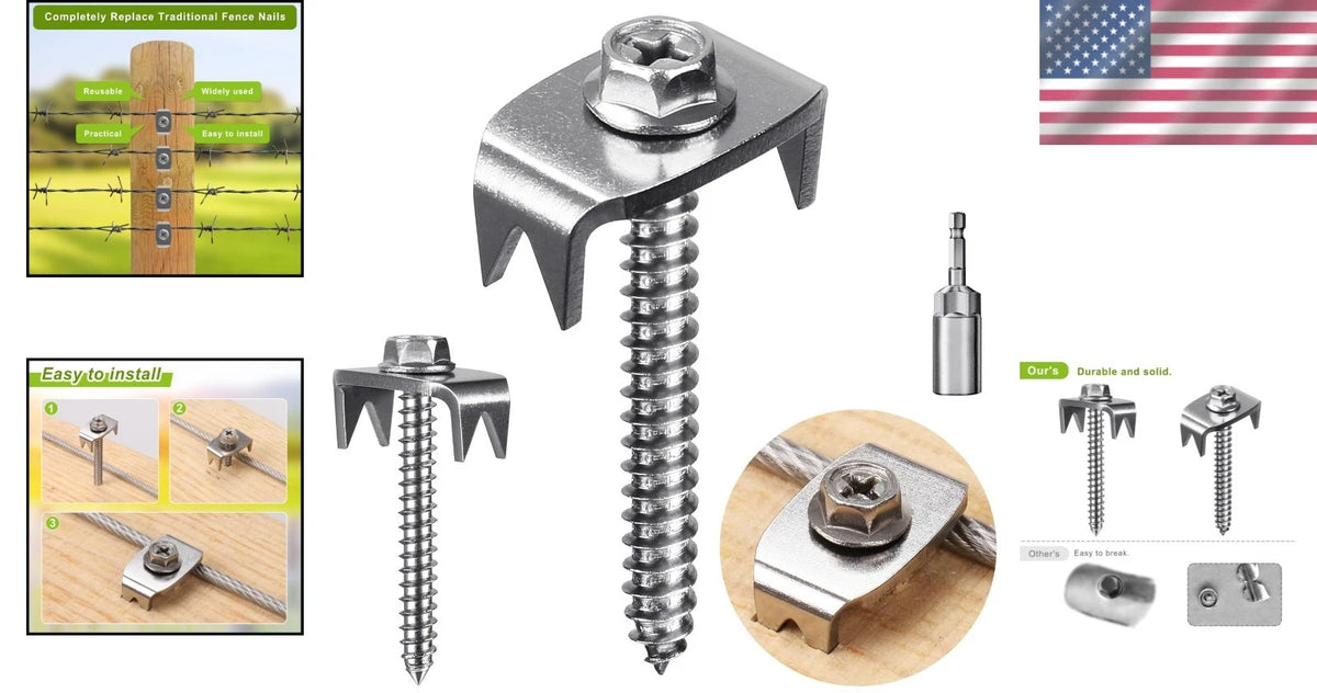 200pcs Reusable 304 Stainless Steel Fence Staples for Fencing Solutions
