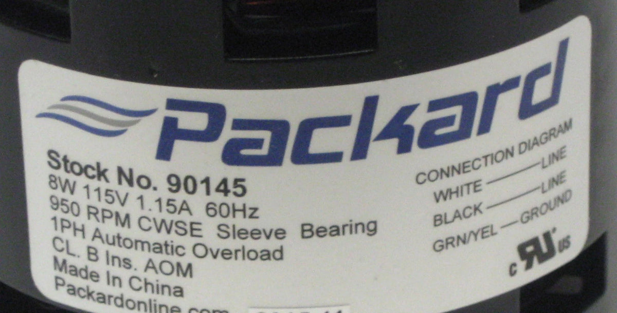 Packard 90145 Motor for Greenheck 310145 (8W, 115V, 950 RPM, CWSE)