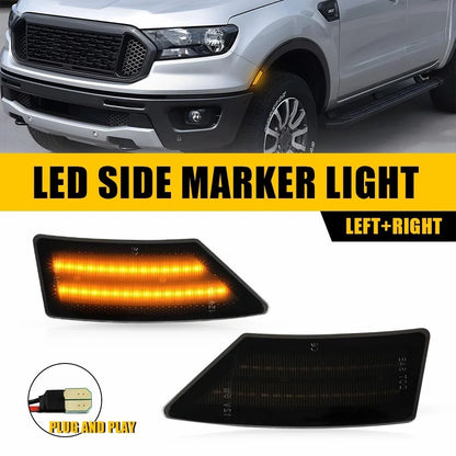 Smoked Lens Amber LED Side Marker Lights for Ford Ranger (2019–2022)