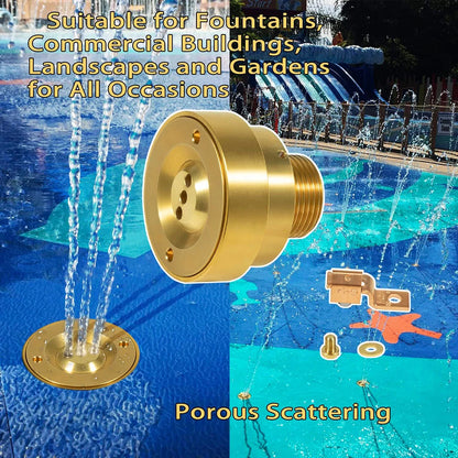3 Hole Brass Deck Jet Fountain Nozzle for Swimming Pool Spa