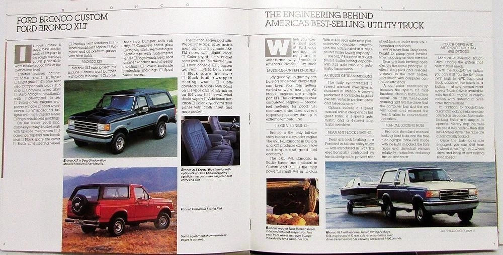 Sales Brochure for Ford Bronco Eddie Bauer XLT (1989)