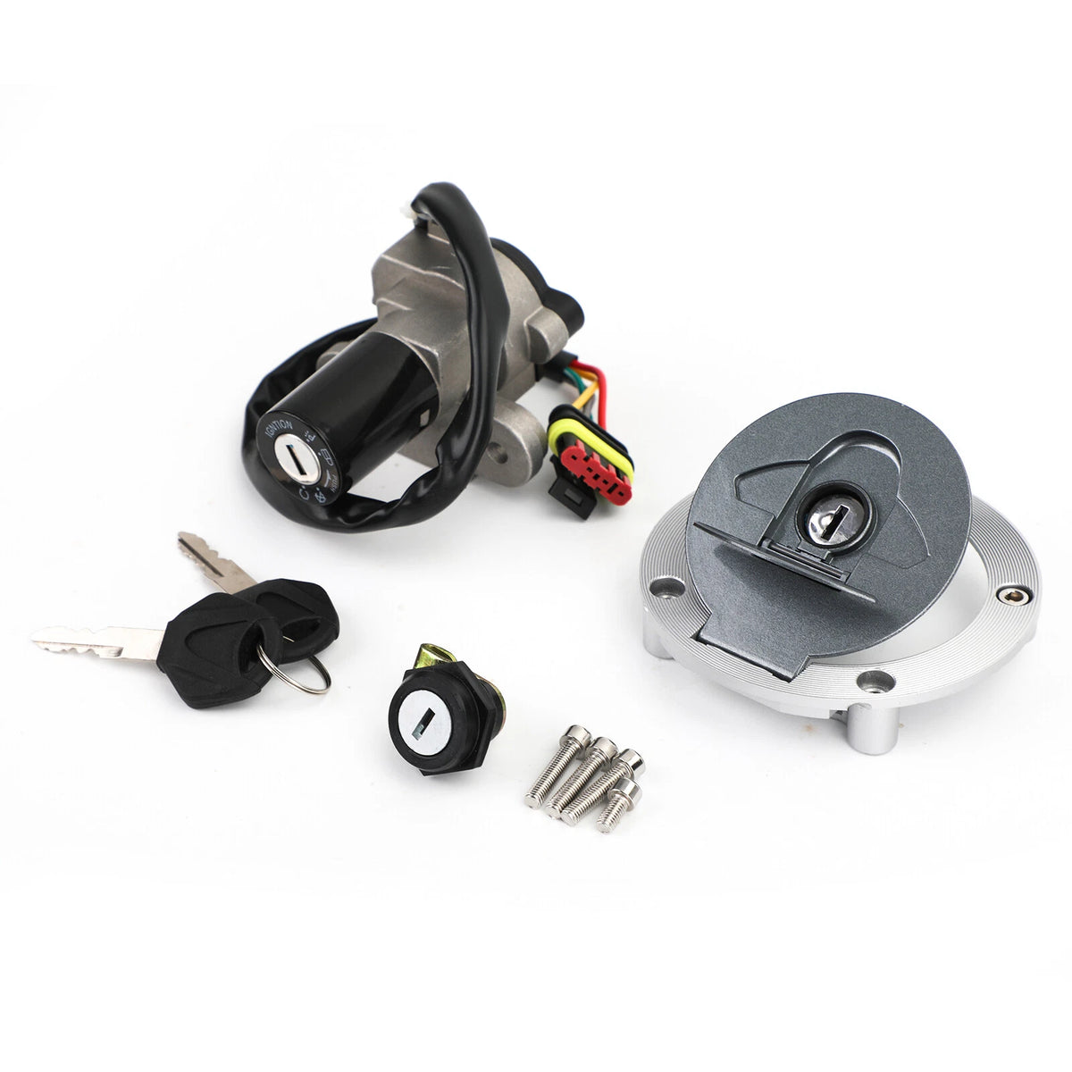 Set of 3 Ignition Switch Tank Cap Seat Lock for MV Agusta F4 1000 Brutale 910 (2004–2007) - 800090249, 800093340, 800093341