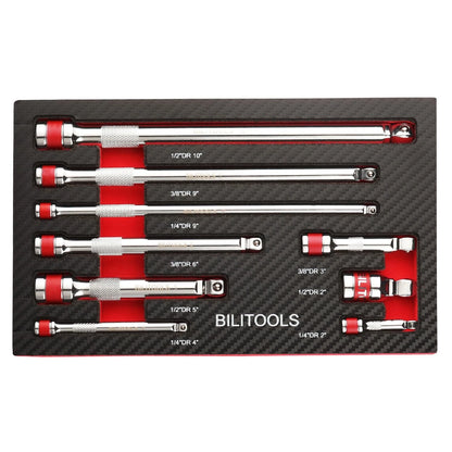 9-Piece Wobble Extension Set for Drive Socket Ratchet Mechanic Tool