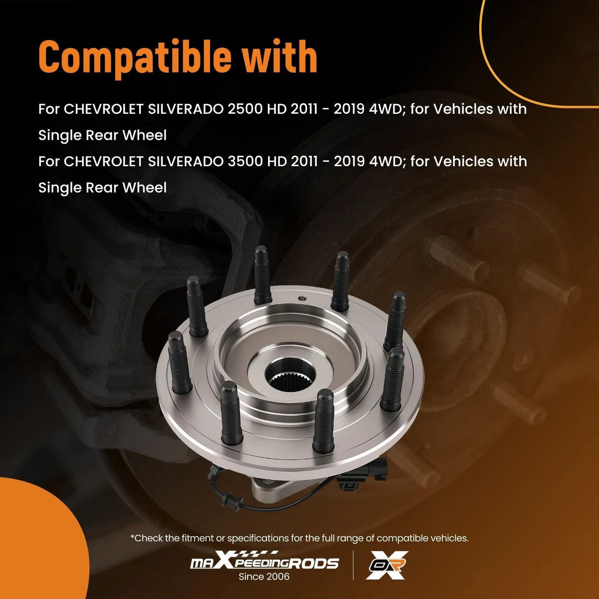 Wheel Hub Bearing Assembly for GMC Sierra 3500 HD 4WD (2011–2019)
