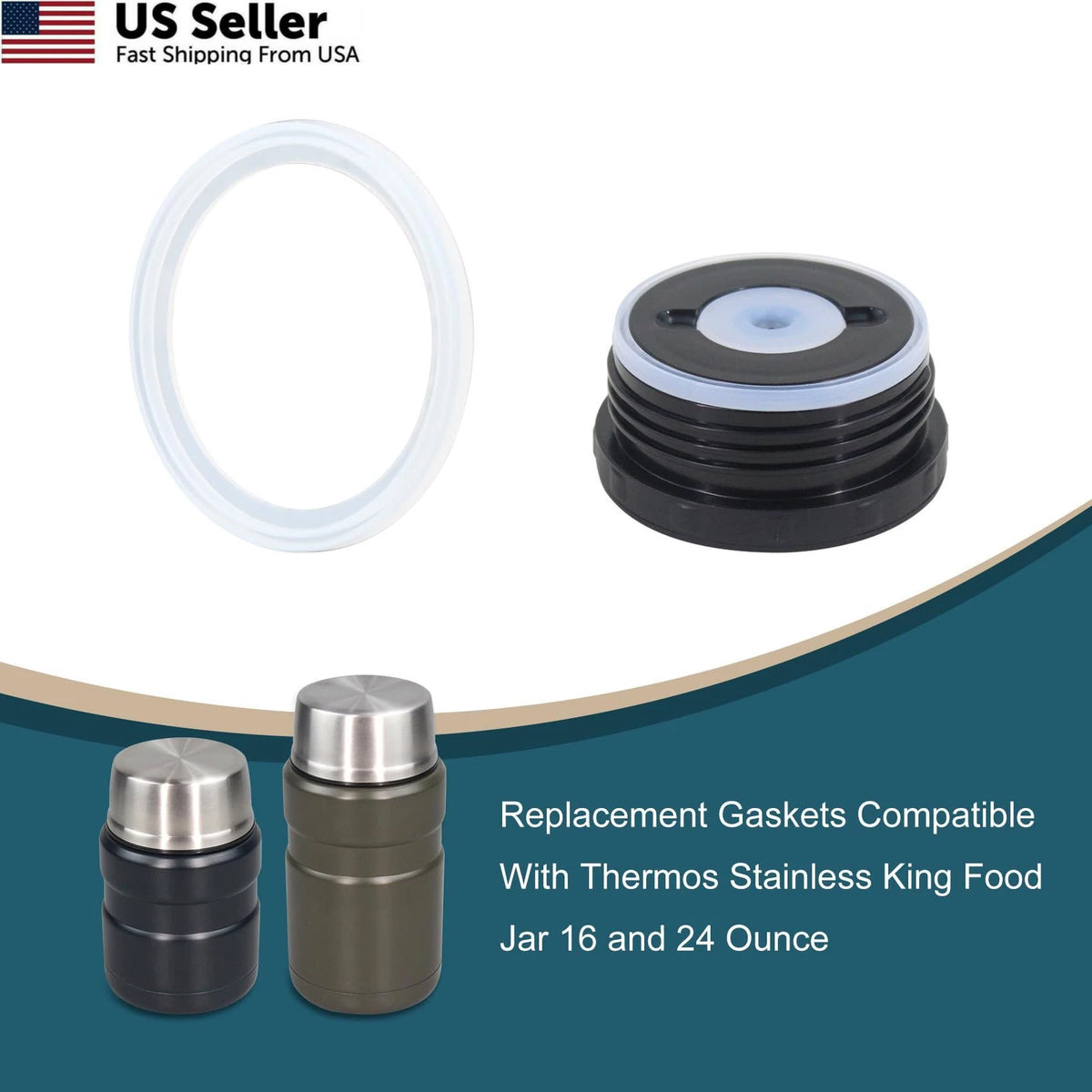 Replacement Gaskets for Thermos Stainless King Food Jar (Compatible)