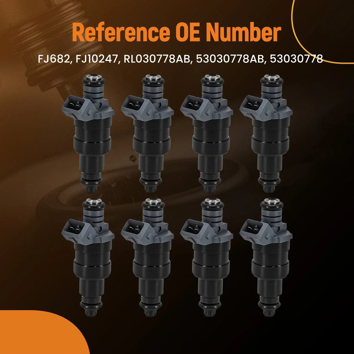 8x Top Feed Fuel Injectors for Dodge B1500/B2500/B3500 (1996–1998) 53030778