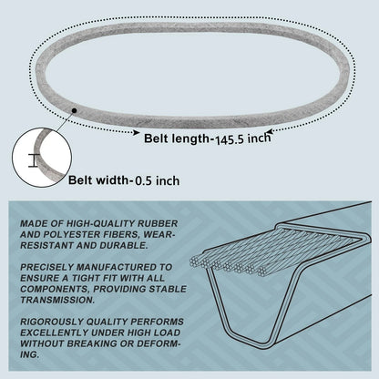 52" Mower Deck Belt for Ariens Zoom (PTO, 1/2 x 145.5")