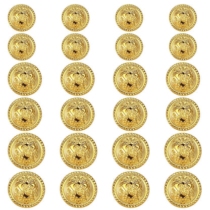 24 Pcs Gold Buttons for Blazer, Coat (Various Sizes)