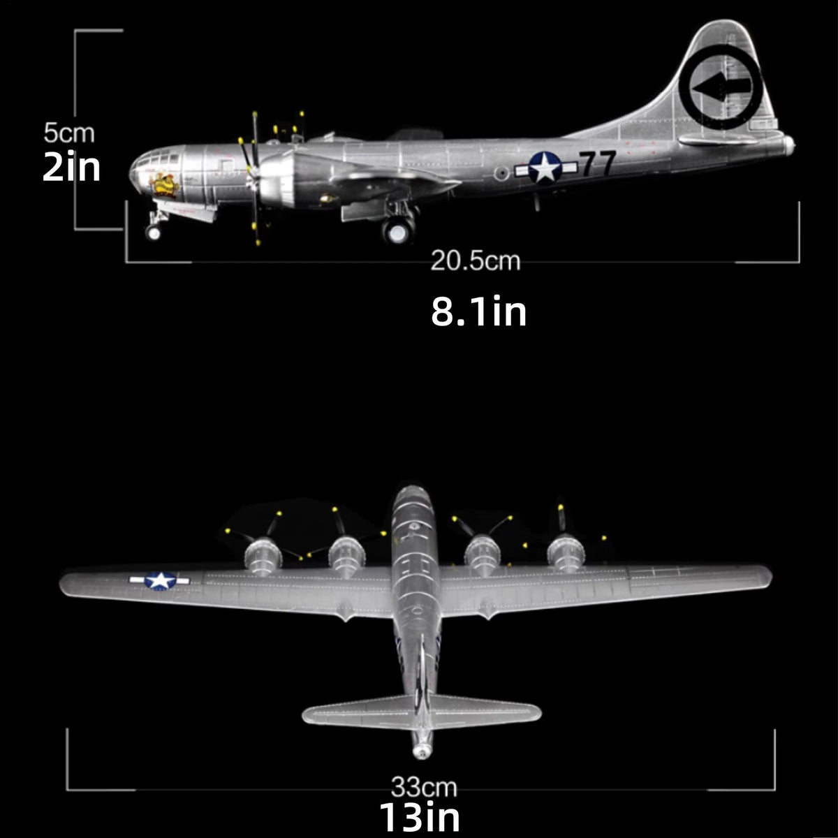 B-29 Superfortress Bomber Model 1/144 Scale (20.5cm)