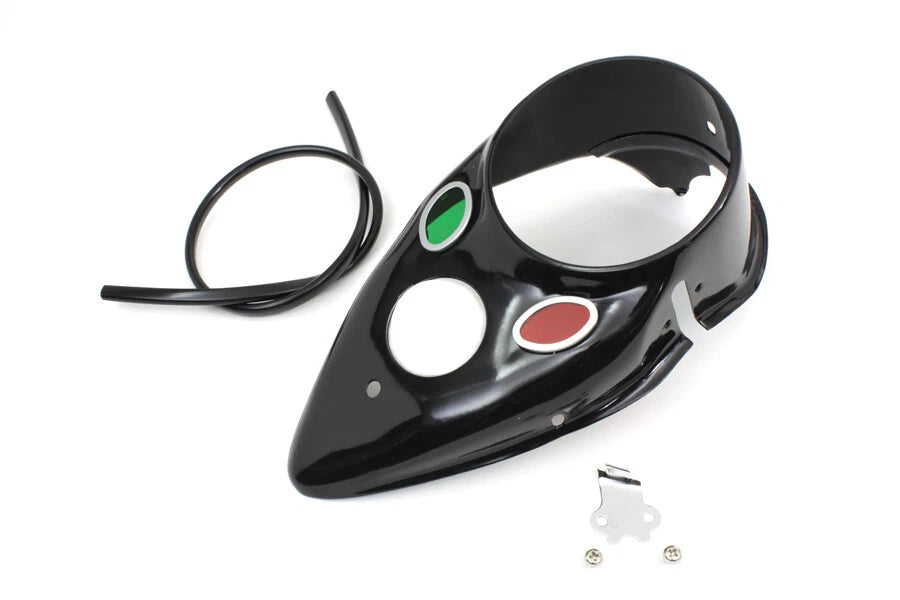 Black Replica Cateye Dash Panel for Harley Davidson EL FL WL (1939–1946)