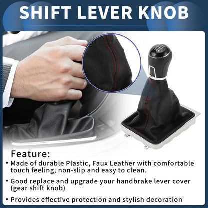 6 Speed Gear Shifter Knob with Cover for Volkswagen Passat (2008–2012)