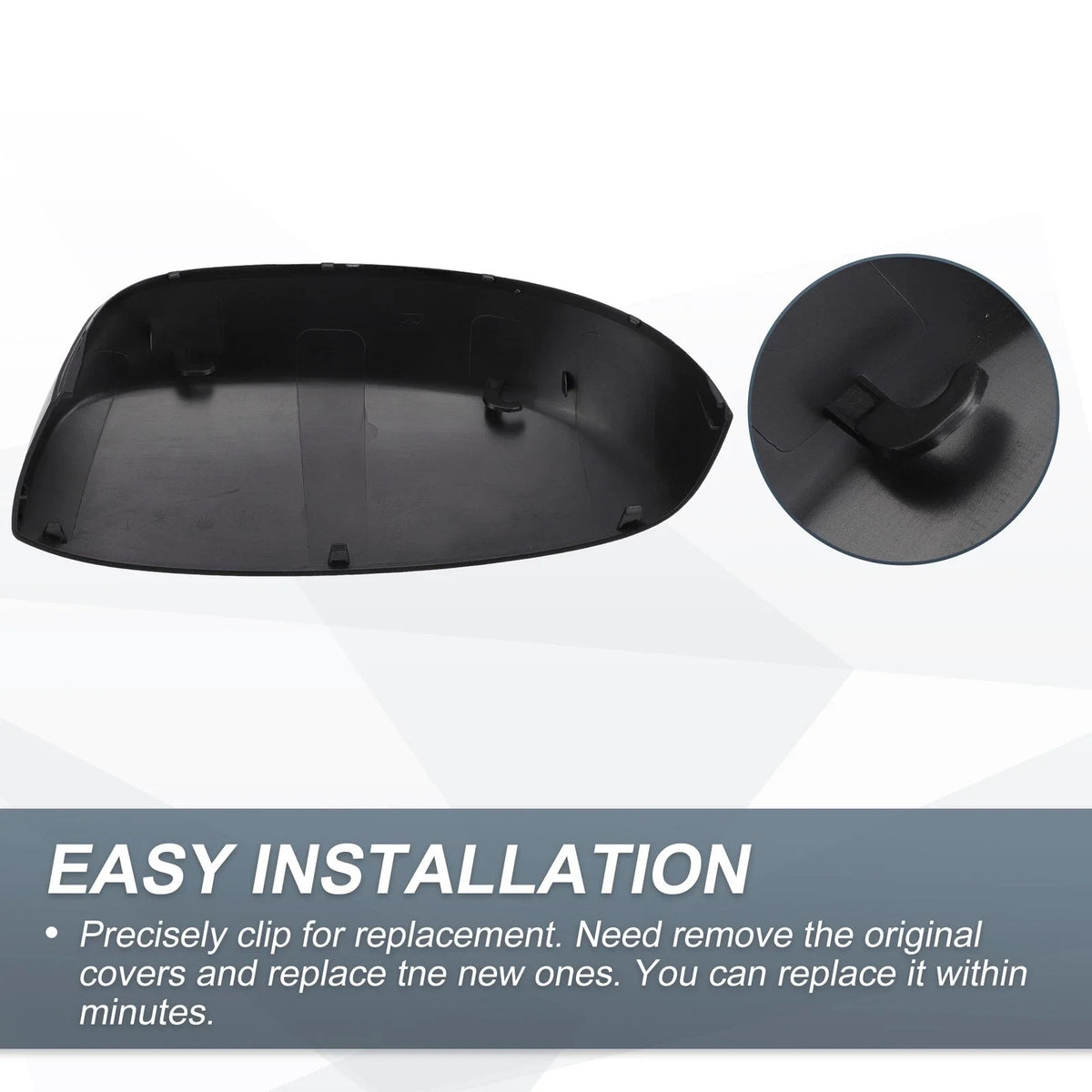 Set of 2 Rearview Mirror Cover Caps Gloss Black for Chevrolet Avalanche (2002–2013)