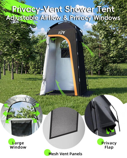 Portable Privacy Tent for Outdoor Use (Black)