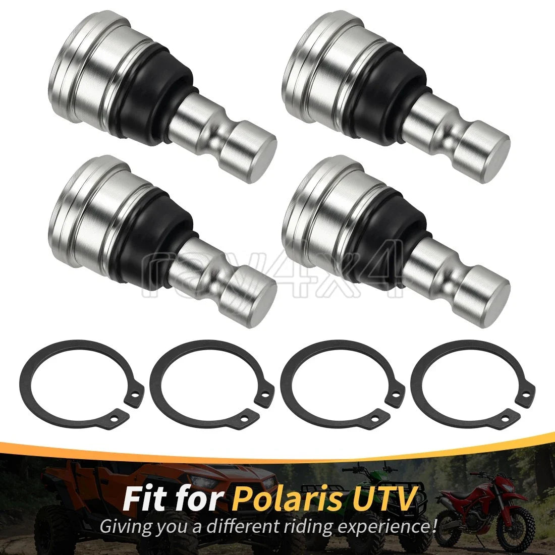Set of 4 Upper & Lower Ball Joints for Polaris RZR XP 900 1000 (2011–2019)