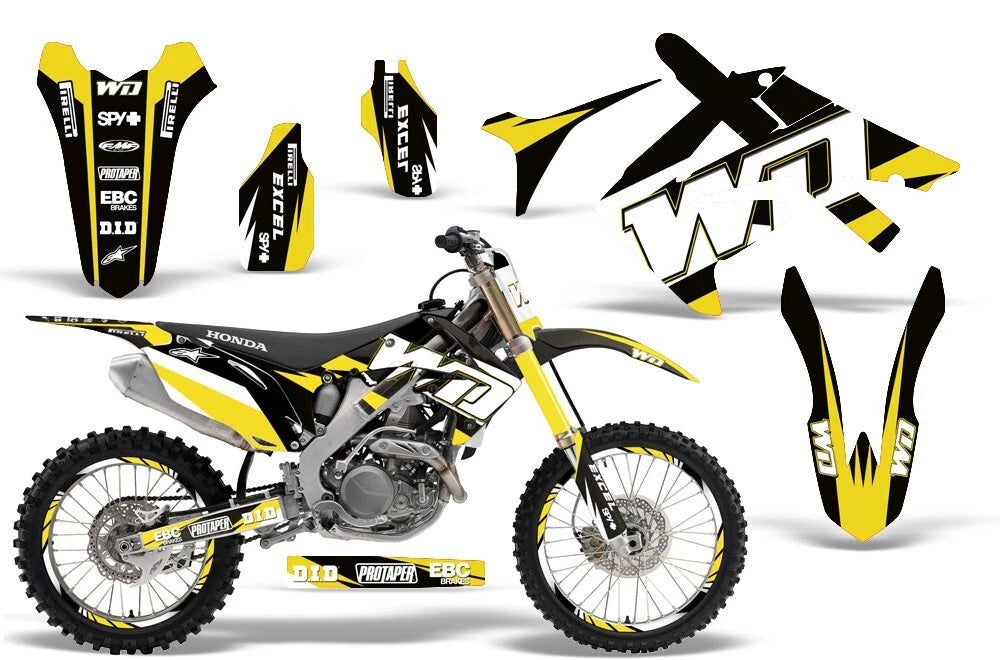 Graphics Kit for Honda CRF250R (2010–2013) & CRF450R (2009–2012) - Yellow