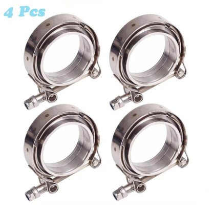 Set of 4 V Band Clamp Kit for Turbo Exhaust (3 Inch)