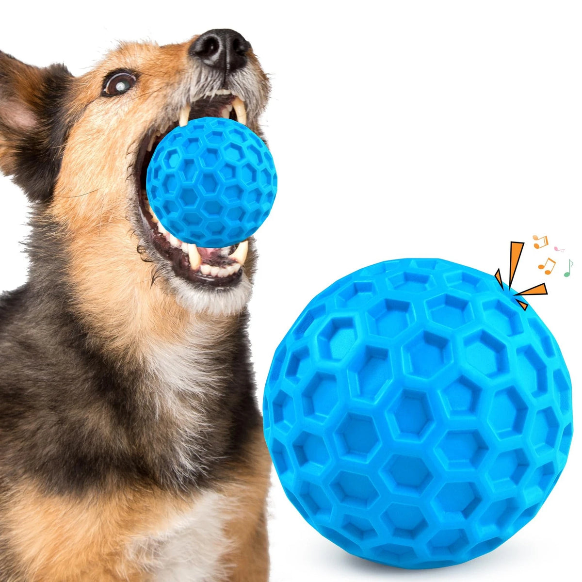 Indestructible Squeaky Dog Toys for Aggressive Chewers - Blue